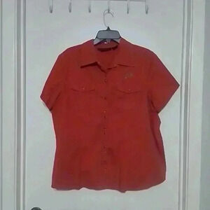 Rare Harley Davidson pearl snap 1x wide polo